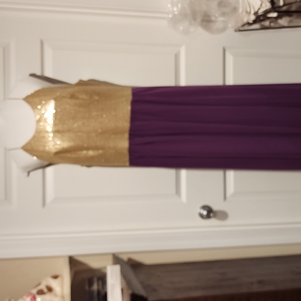 Purple and gold gown by B2 Jasmine